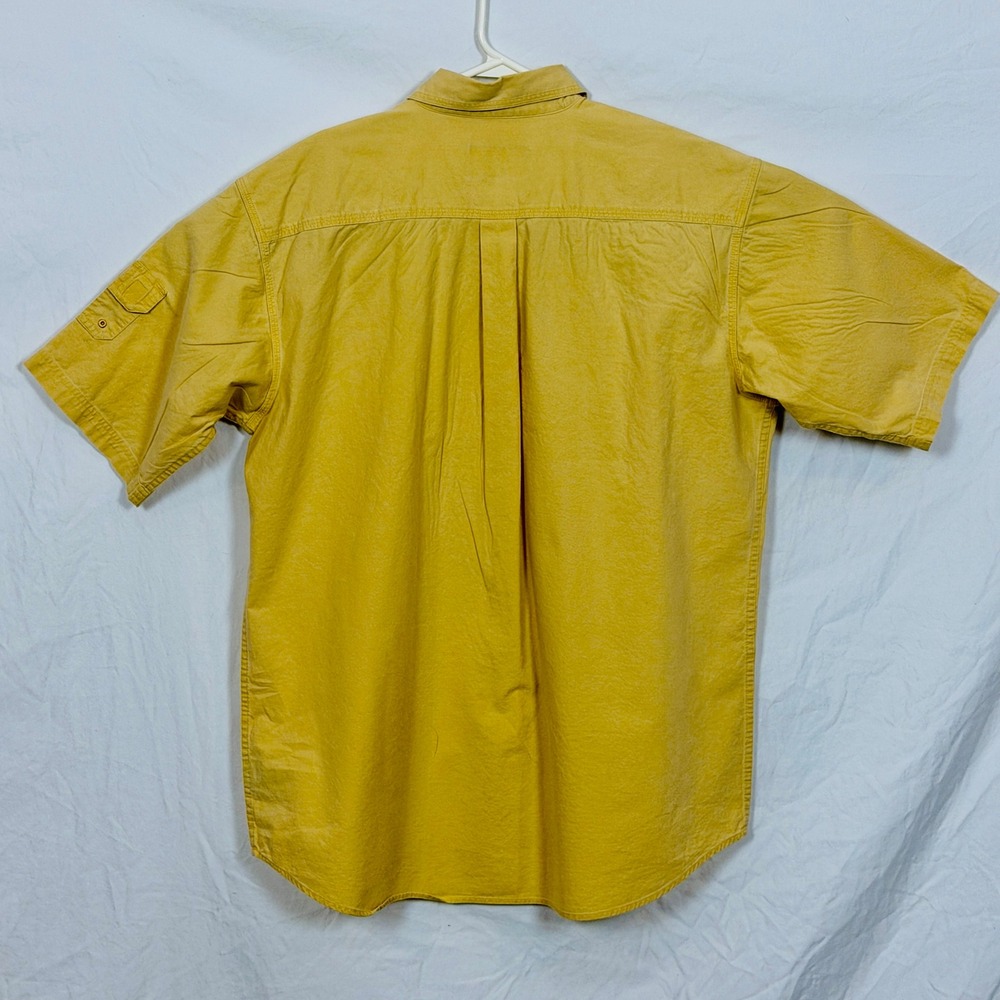 Red Head Mens Yellow Short Sleeve Button Up Shirt Utility Pockets XL Cotton - Picture 2 of 7